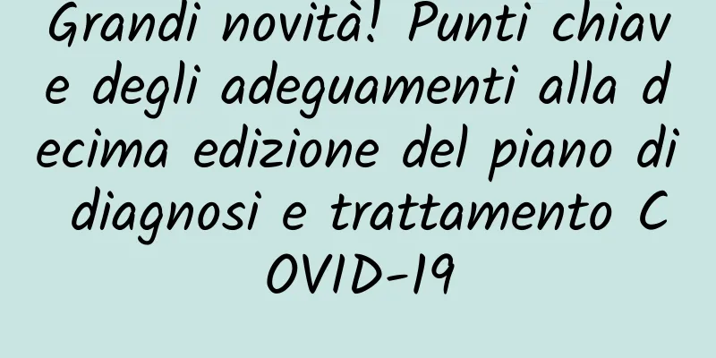 Grandi novità! Punti chiave degli adeguamenti alla decima edizione del piano di diagnosi e trattamento COVID-19