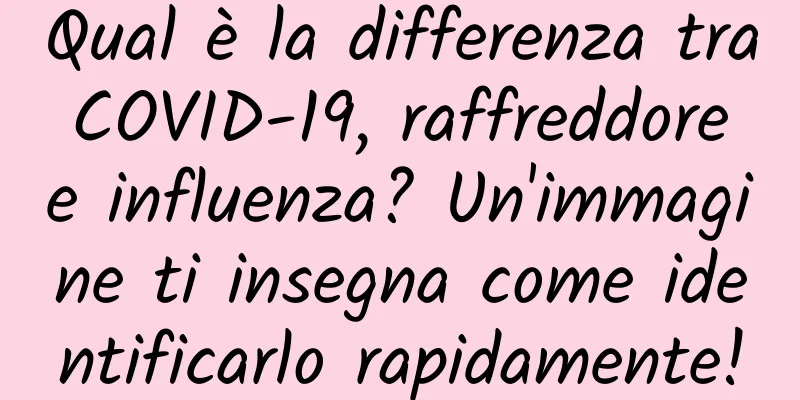 Qual è la differenza tra COVID-19, raffreddore e influenza? Un'immagine ti insegna come identificarlo rapidamente!