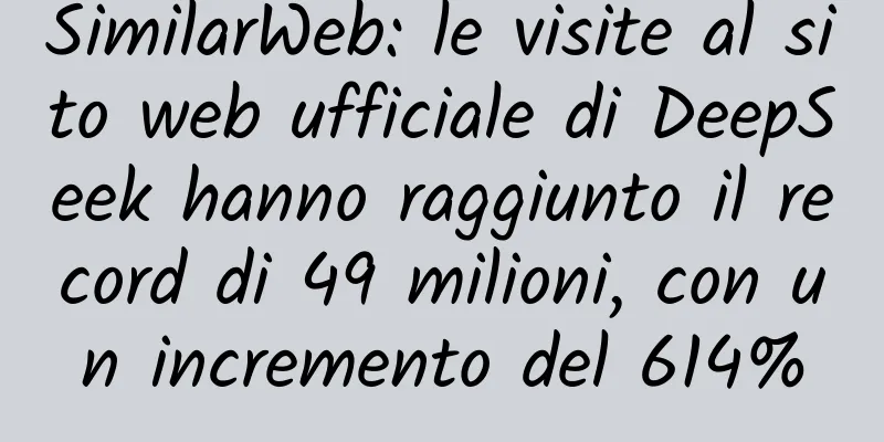 SimilarWeb: le visite al sito web ufficiale di DeepSeek hanno raggiunto il record di 49 milioni, con un incremento del 614%