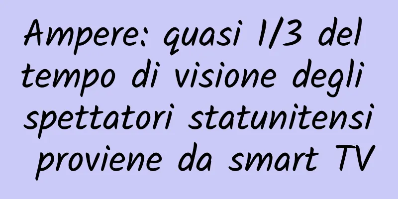 Ampere: quasi 1/3 del tempo di visione degli spettatori statunitensi proviene da smart TV