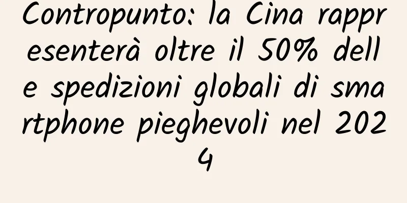 Contropunto: la Cina rappresenterà oltre il 50% delle spedizioni globali di smartphone pieghevoli nel 2024