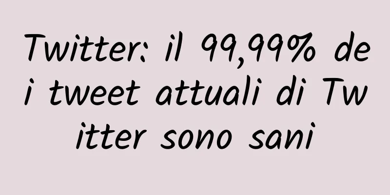 Twitter: il 99,99% dei tweet attuali di Twitter sono sani
