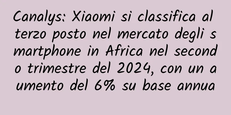 Canalys: Xiaomi si classifica al terzo posto nel mercato degli smartphone in Africa nel secondo trimestre del 2024, con un aumento del 6% su base annua