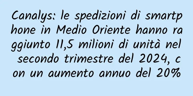 Canalys: le spedizioni di smartphone in Medio Oriente hanno raggiunto 11,5 milioni di unità nel secondo trimestre del 2024, con un aumento annuo del 20%