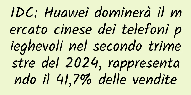 IDC: Huawei dominerà il mercato cinese dei telefoni pieghevoli nel secondo trimestre del 2024, rappresentando il 41,7% delle vendite