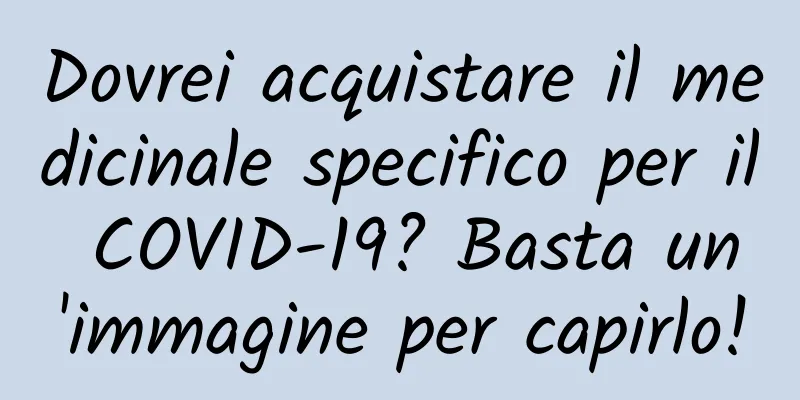 Dovrei acquistare il medicinale specifico per il COVID-19? Basta un'immagine per capirlo!