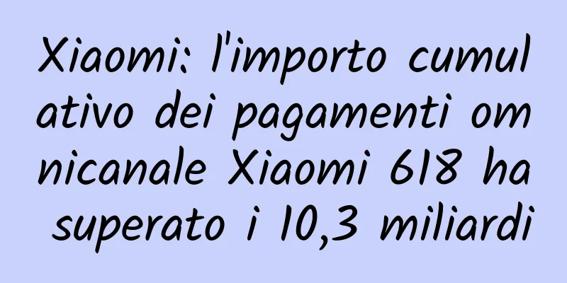 Xiaomi: l'importo cumulativo dei pagamenti omnicanale Xiaomi 618 ha superato i 10,3 miliardi