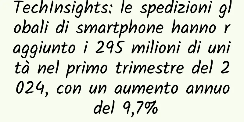 TechInsights: le spedizioni globali di smartphone hanno raggiunto i 295 milioni di unità nel primo trimestre del 2024, con un aumento annuo del 9,7%
