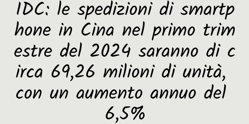 IDC: le spedizioni di smartphone in Cina nel primo trimestre del 2024 saranno di circa 69,26 milioni di unità, con un aumento annuo del 6,5%