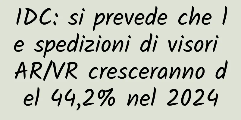 IDC: si prevede che le spedizioni di visori AR/VR cresceranno del 44,2% nel 2024