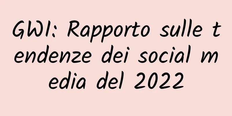 GWI: Rapporto sulle tendenze dei social media del 2022