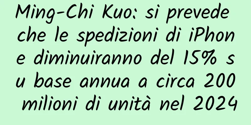 Ming-Chi Kuo: si prevede che le spedizioni di iPhone diminuiranno del 15% su base annua a circa 200 milioni di unità nel 2024