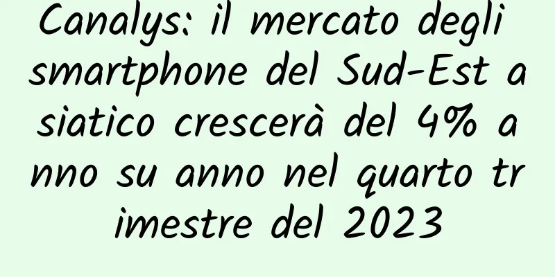 Canalys: il mercato degli smartphone del Sud-Est asiatico crescerà del 4% anno su anno nel quarto trimestre del 2023