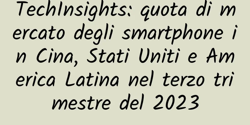 TechInsights: quota di mercato degli smartphone in Cina, Stati Uniti e America Latina nel terzo trimestre del 2023