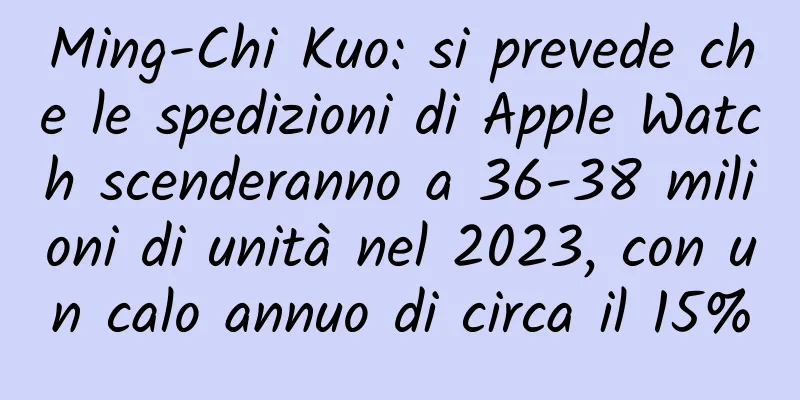 Ming-Chi Kuo: si prevede che le spedizioni di Apple Watch scenderanno a 36-38 milioni di unità nel 2023, con un calo annuo di circa il 15%