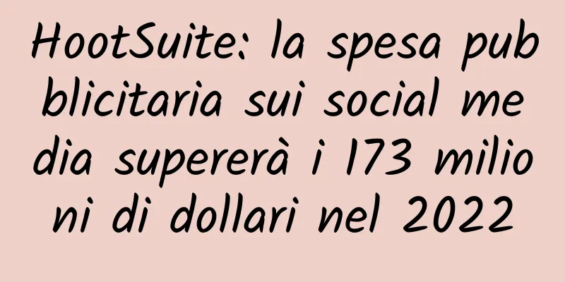 HootSuite: la spesa pubblicitaria sui social media supererà i 173 milioni di dollari nel 2022