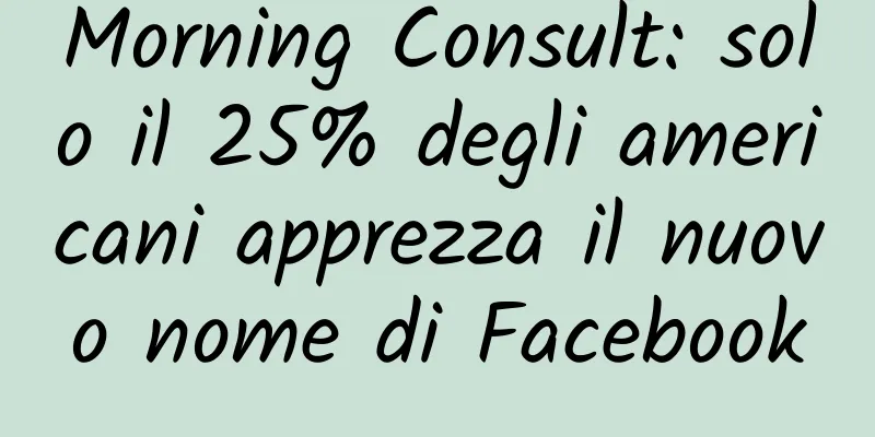 Morning Consult: solo il 25% degli americani apprezza il nuovo nome di Facebook