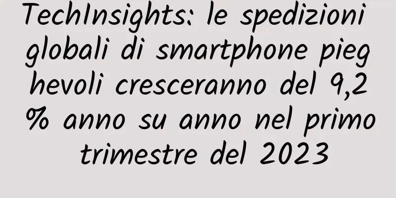 TechInsights: le spedizioni globali di smartphone pieghevoli cresceranno del 9,2% anno su anno nel primo trimestre del 2023