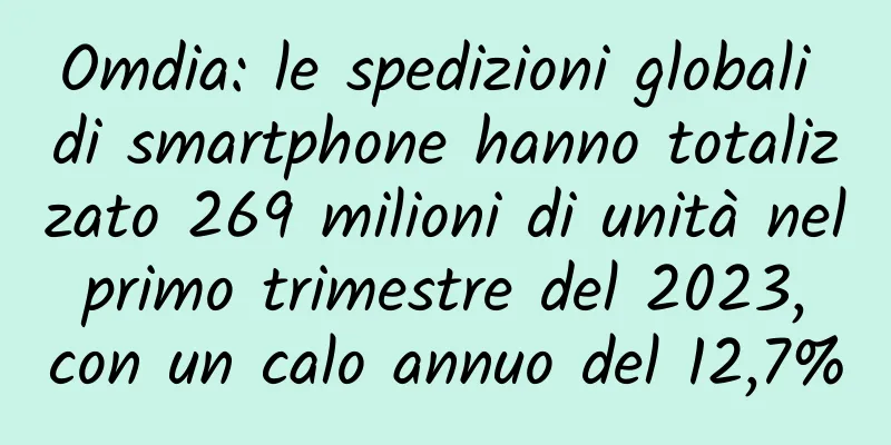 Omdia: le spedizioni globali di smartphone hanno totalizzato 269 milioni di unità nel primo trimestre del 2023, con un calo annuo del 12,7%