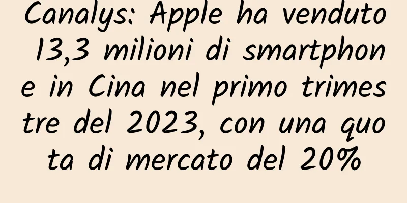 Canalys: Apple ha venduto 13,3 milioni di smartphone in Cina nel primo trimestre del 2023, con una quota di mercato del 20%