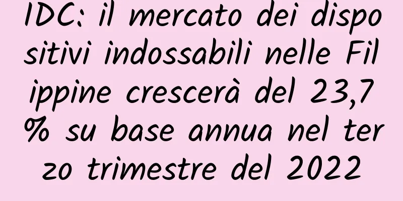 IDC: il mercato dei dispositivi indossabili nelle Filippine crescerà del 23,7% su base annua nel terzo trimestre del 2022