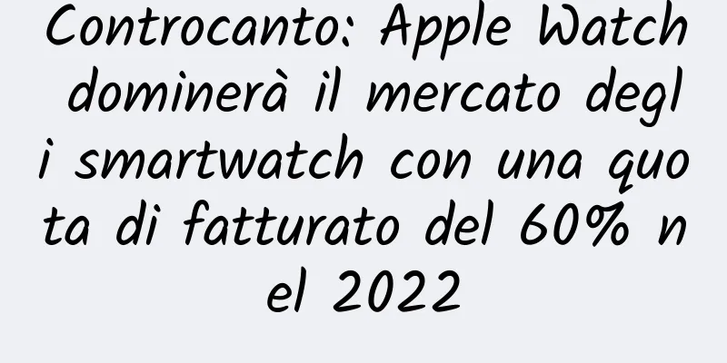 Controcanto: Apple Watch dominerà il mercato degli smartwatch con una quota di fatturato del 60% nel 2022