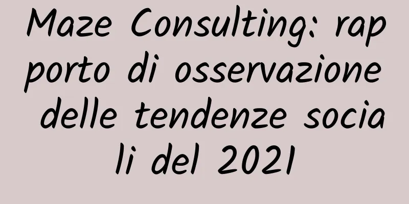Maze Consulting: rapporto di osservazione delle tendenze sociali del 2021
