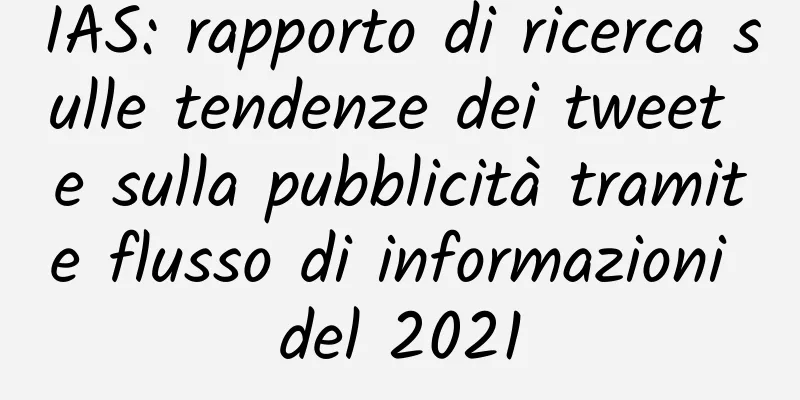IAS: rapporto di ricerca sulle tendenze dei tweet e sulla pubblicità tramite flusso di informazioni del 2021