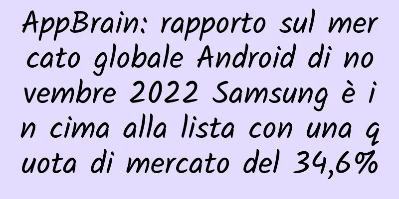 AppBrain: rapporto sul mercato globale Android di novembre 2022 Samsung è in cima alla lista con una quota di mercato del 34,6%