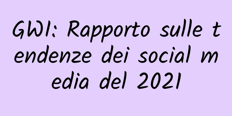 GWI: Rapporto sulle tendenze dei social media del 2021