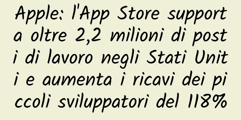 Apple: l'App Store supporta oltre 2,2 milioni di posti di lavoro negli Stati Uniti e aumenta i ricavi dei piccoli sviluppatori del 118%