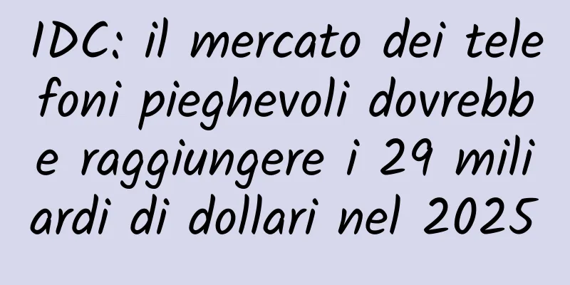IDC: il mercato dei telefoni pieghevoli dovrebbe raggiungere i 29 miliardi di dollari nel 2025