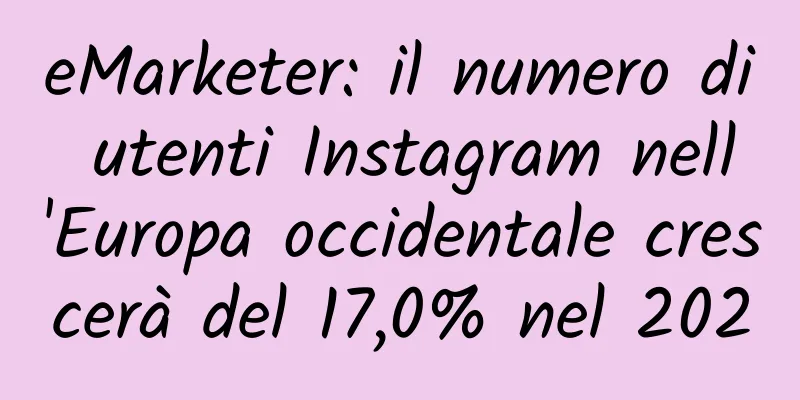 eMarketer: il numero di utenti Instagram nell'Europa occidentale crescerà del 17,0% nel 2020