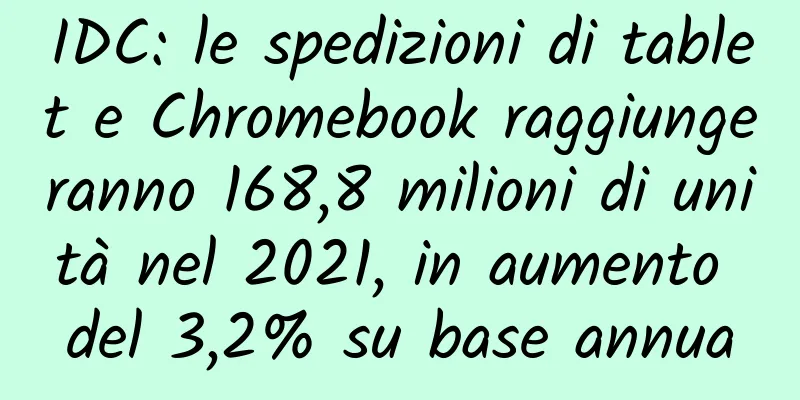 IDC: le spedizioni di tablet e Chromebook raggiungeranno 168,8 milioni di unità nel 2021, in aumento del 3,2% su base annua