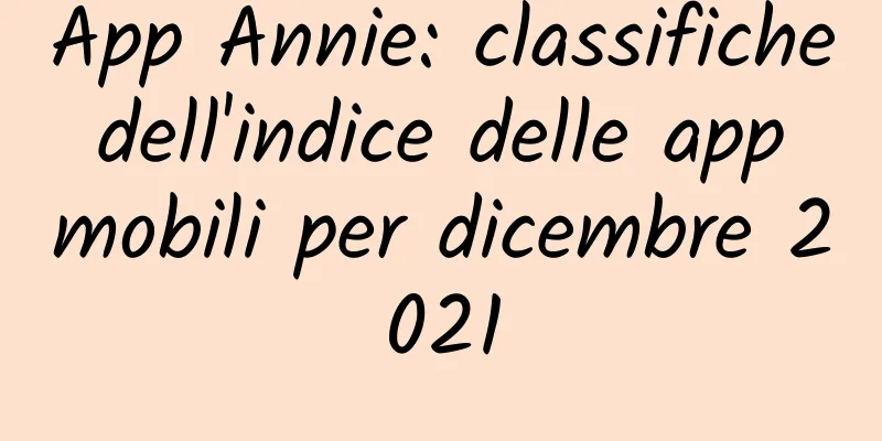 App Annie: classifiche dell'indice delle app mobili per dicembre 2021