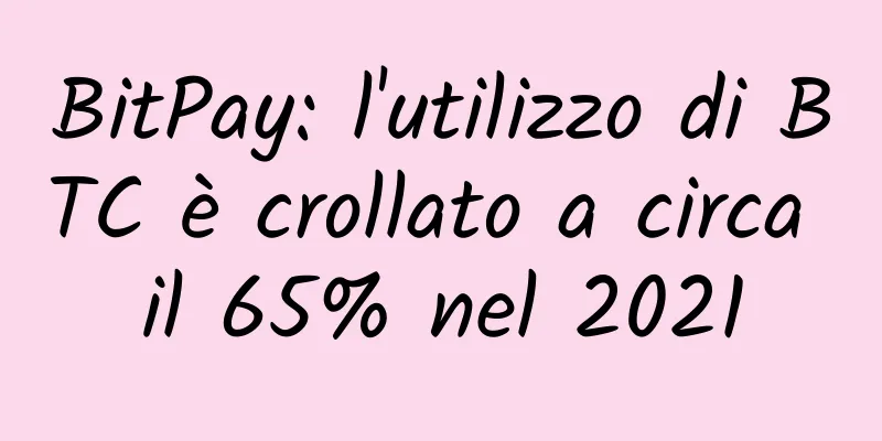 BitPay: l'utilizzo di BTC è crollato a circa il 65% nel 2021