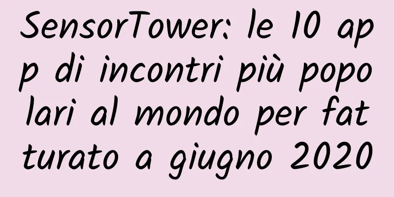 SensorTower: le 10 app di incontri più popolari al mondo per fatturato a giugno 2020