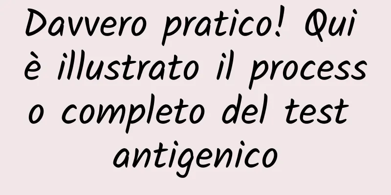 Davvero pratico! Qui è illustrato il processo completo del test antigenico