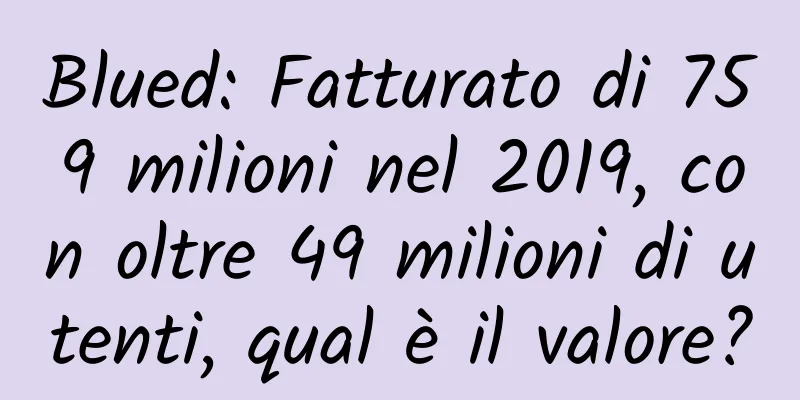 Blued: Fatturato di 759 milioni nel 2019, con oltre 49 milioni di utenti, qual è il valore?