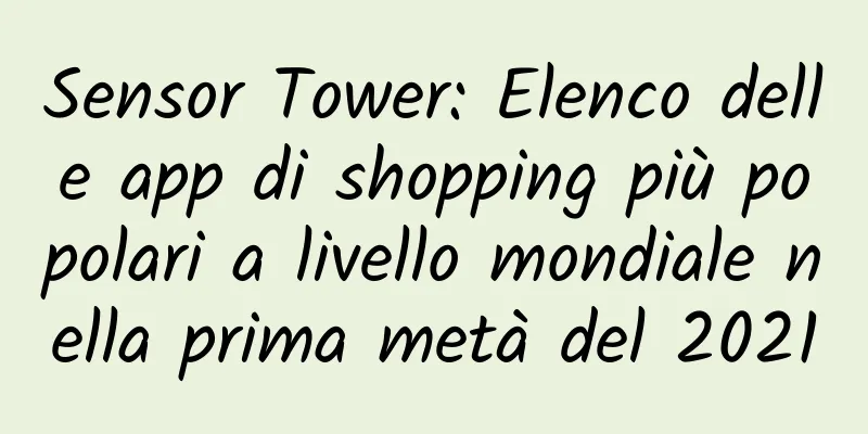 Sensor Tower: Elenco delle app di shopping più popolari a livello mondiale nella prima metà del 2021