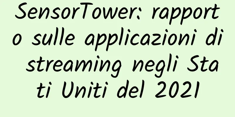 SensorTower: rapporto sulle applicazioni di streaming negli Stati Uniti del 2021