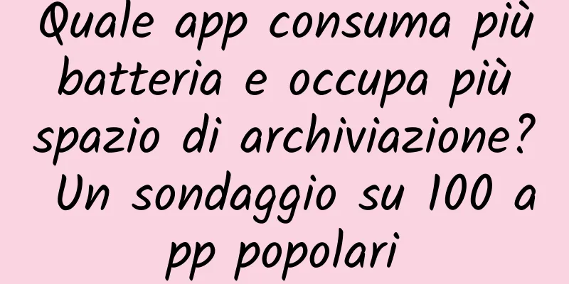 Quale app consuma più batteria e occupa più spazio di archiviazione? Un sondaggio su 100 app popolari