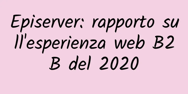 Episerver: rapporto sull'esperienza web B2B del 2020