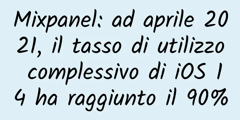 Mixpanel: ad aprile 2021, il tasso di utilizzo complessivo di iOS 14 ha raggiunto il 90%