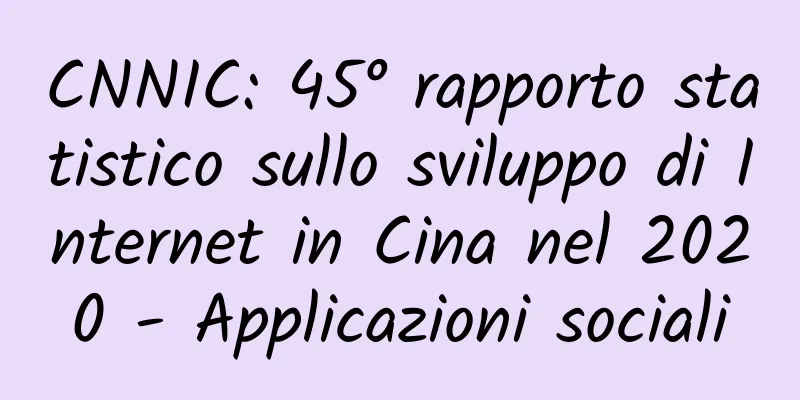 CNNIC: 45° rapporto statistico sullo sviluppo di Internet in Cina nel 2020 - Applicazioni sociali