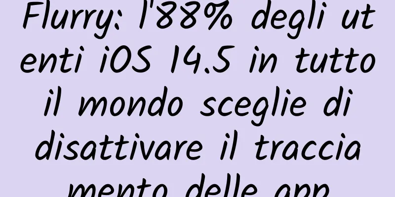 Flurry: l'88% degli utenti iOS 14.5 in tutto il mondo sceglie di disattivare il tracciamento delle app