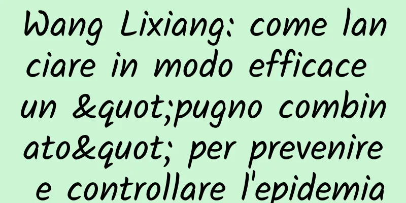 Wang Lixiang: come lanciare in modo efficace un "pugno combinato" per prevenire e controllare l'epidemia