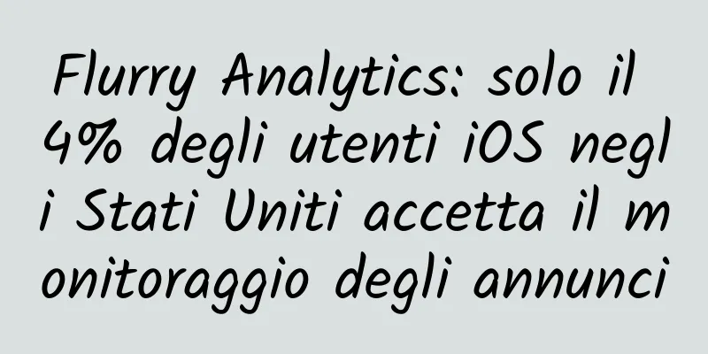 Flurry Analytics: solo il 4% degli utenti iOS negli Stati Uniti accetta il monitoraggio degli annunci