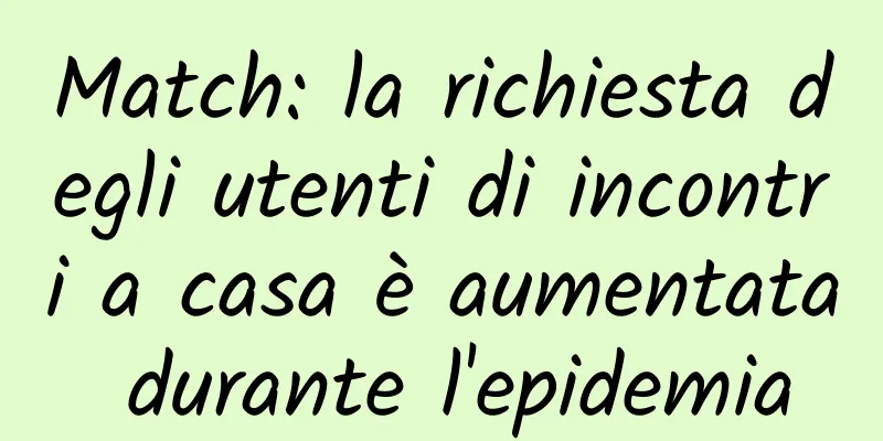 Match: la richiesta degli utenti di incontri a casa è aumentata durante l'epidemia