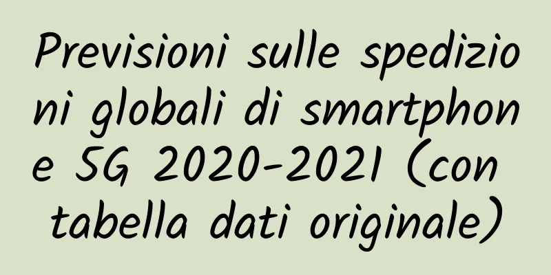 Previsioni sulle spedizioni globali di smartphone 5G 2020-2021 (con tabella dati originale)